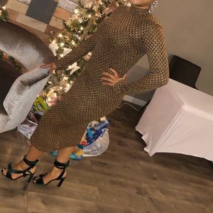 Zara  Metallic midi dress